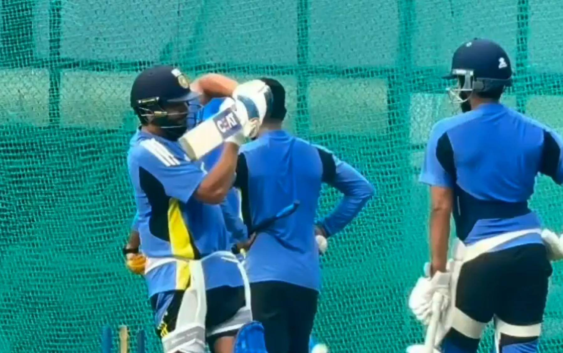 Rohit teaching Iyer about short-ball batting tactics [X]
